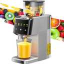 Cold Press Juicer - Large 5.12" Feed Chute,Easy to Clean,Slow Masticating Juicer for Nutrient Retention,Quiet Motor,High Juice Yield,Leakproof - Fruits,Vegetables & Leafy Greens-Silver