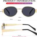 AIEYEZO Retro Oval Sunglasses for Women Fashion Polarized Sun Glasses Oval Metal Frames UV400 Protection Lens (Gold/Grey)