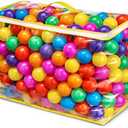 Hovenlay Ball Pit Balls Phthalate Free BPA Free Crush Proof Plastic - 7 Bright Colors in Reusable Play Toys for Kids with Storage Bag