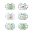 Tommee Tippee Night Time Pacifier, 18-36 Months, Symmetrical Silicone Baglet, BPA-Free Binkies, Glow in The Dark Technology, Green Rainbow, Pack of 6