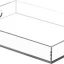 Clear Acrylic Tray with Raised Edges, Multi-Purpose Organizer Tray for Vanity, Bathroom, Kitchen, Countertop, Dresser & Desktop, Waterproof & Scratch-Resistant (11.2" x 7.9" x 1.7")
