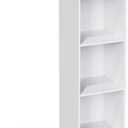 5 Cube Storage Organizer, 5 Tier Cube Low Bookcase Freestanding Storage Display Organizer, Five-Cubes Open Shelf Bookshelf for Home Office (White, 5-Cube)