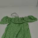 Women's Summer Puff Sleeve Floral Split Maxi Dress Flowy A Line Casual Beach Long Dresses-Green-XL