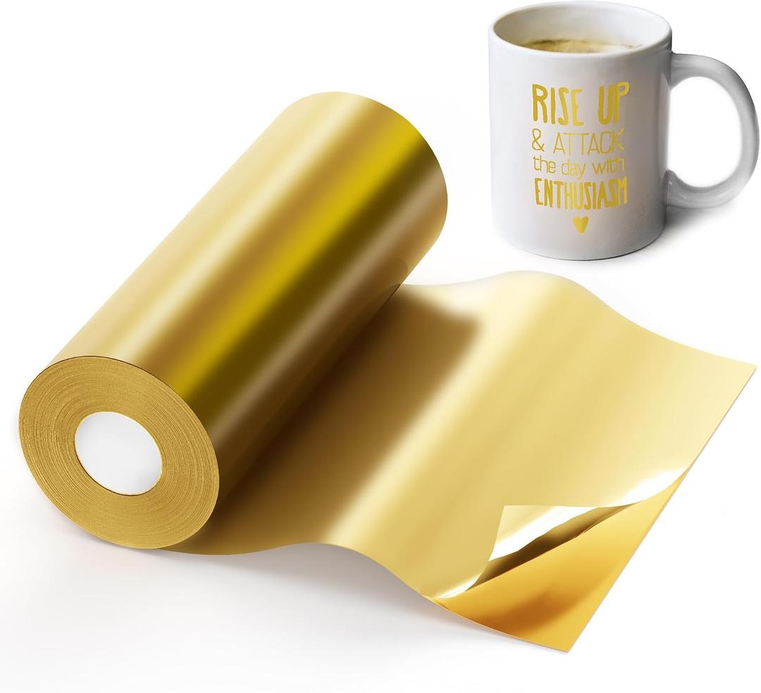 Gold Permanent Vinyl, Gold Vinyl for Cricut Cutting Machine, 12" x 40 FT Gold Adhesive Vinyl Roll for Cricut, Silhouette Cameo Vinyl Cutter, Craft, Sign, Wall Sticker (Matte Gold)