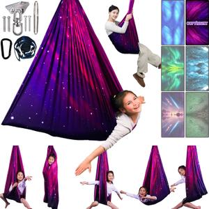 Double Layer Sensory Swing for Kids & Adults, Holds 300lbs with 360° Hanger