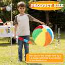 Small Beach Ball Piata 13.4 Inch Summer Piata Beach Ball Pool Party Decoration Mexican Party Birthday Rainbow Balls with Stick, Blindfold and Confetti Set for Kids Boys Girls