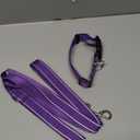 Reflective Dog Collar with Safety Locking Buckle, Adjustable Soft Breathable Nylon Collars for Small, Medium and Large Dogs(Collar+Leash M Purple) (Medium (Width 1"))