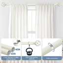TVWOO White Decorative Farmhouse Curtain Rod:18-45"Adjustable Heavy Duty Single Window Curtain Rod for Bedroom Living Room,Antique White Boho Rustic Drapery Rods with Vintage Twist Finial Easy Install