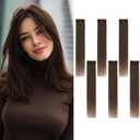6PCS Clip in Hair Extensions Real Human Hair Short Clip in Extensions for Women Short Straight Hairpieces to Add Volume and Highlights 14 Inch Dark Brown