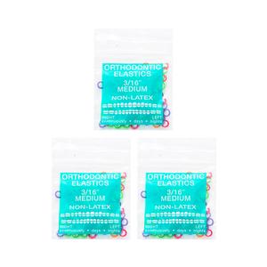 JMU Orthodontic Elastics 1/8 Light, 300 Pack, Neon, Orthodontic Rubber Bands Latex Free Intraoral Elastic Bands Made in USA