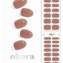 ohora Semi Cured Gel Nail Strips (N Bare Brick) - Works with Any UV/LED Lamps, Salon-Quality, Long Lasting, Easy to Apply & Remove - Includes 2 Prep Pads, Nail File & Wooden Stick