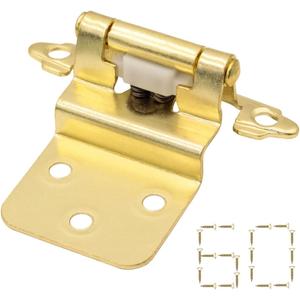 3/8" Inset Gold Cabinet Hinges, 30 Pairs (60 Pack) Self Closing for Doors, Kitchen Hardware