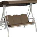Outdoor Porch Swing Cushions 3 Seater with Swing Canopy