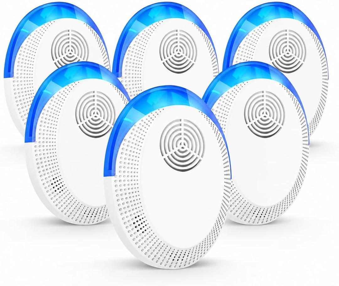 Ultrasonic Pest Repeller Plug-in Indoor, Mouse Repellent & Insect Deterrent for Mice, Roaches, Spiders, Ants, Rodents, Electronic Pest Control Device for Home, Garage, RV (6 Pack)