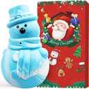 AstraVox Christmas Chew Toys, Indestructible Squeaky Dog Toys for Aggressive Chewers, Tough Dog Chew Toys for Large Medium Dogs Breed with Non-Toxic Natural Rubber (Snowman)