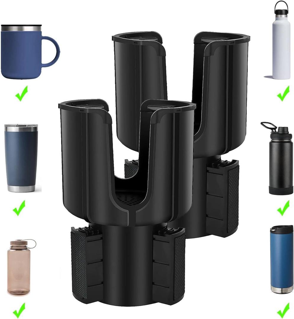 Car Cup Holder Expander Adapter Adjustable Base, NARUNDREN Compatible for Yeti 20/26/30 oz Hydro Flasks Large 32/40oz, Fits Most Cup Holder, Diameter Bottles in 3.2"-3.8" (2pcs)