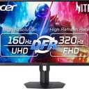 Acer Nitro 31.5 4K UHD 3840x2160 Gaming IPS MiniLED Monitor | AMD FreeSync Premium | 160Hz Refresh Rate to FHD 320Hz (DFR) | Up to 0.5ms | 1x Display Port 1.4 & 2x HDMI 2.1 Ports | XV325QK V3bmiipprx