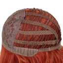 GNIMEGIL 24 inch Long Curly Auburn Wig for Stylish Appeal Stunning Body Wave Wig with Bangs Natural Synthetic Hairstyles for Women