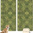 nunubaby Washable Pee Pads for Dogs, Stylish, Non-Slip and Leak-Proof Pee Pads. Reusable Potty Pads for Dogs for Crates and Floors.(Green/Multi, 36" x72" )