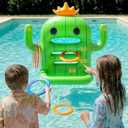 Funscape Kids Pool Toys, Inflatable Cactus Water Toss Game, Outdoor Backyard Play w/6 Rings 6 Discs, Swimming Floating Toy Summer Beach Yard Family Fun Party Gift 3 4 5 6 7 8 12 Year Old Boy Girl Teen, Large