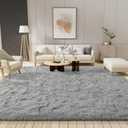 LOCHAS Ultra Soft Indoor Modern Area Rugs 9x12, Fluffy Living Room Carpets for Children Bedroom Home Decor Nursery Rug, Grey (9' x 12')