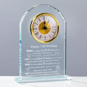 75th Birthday Gifts for Women Men - Crystal Clock Gifts Personalized 1949 75 Year Old Birthday Present for Her Him - Happy 75th Birthday Gifts Ideas for Mom Dad Unique