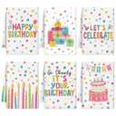 Culudea 6Pcs Birthday Kitchen Towels Set Colorful Dots Party Hand Dish Towels Happy Birthday Dishcloths Kit Decorative Tea Guest Dishcloths Cake Balloons Kitchen Bathroom Home Decor Seasonal Gifts 
