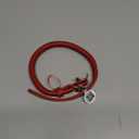 Rolled Leather Dog Collar Soft Round Collars, ID Tag for Small Medium Large Dogs (11-14 inch, Imperial Red)