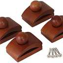 Precision Quilting Tools Classy Clamps Wooden Quilt Wall Hangers - 4 Small Hanger Clips (Black) and Screws for Wall Hangings - Tapestry Hangers for Hanging - Quilt Clips (Dark)