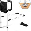 Bed Rails for Elderly Adults Safety, Grab Bar Bed Handrails for Seniors, Upgraded Adjustable Bed Cane with Supporting Foot & Double Pockets, Fall Prevention for Elderly