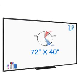White Board Dry Erase 72x40, Large Magnetic Whiteboard Maxtek Dry Erase Boards for Wall, Aluminum Presentation Wall-Mounted Marker Board with a Long Pen Tray for School, Classroom, Office & Home
