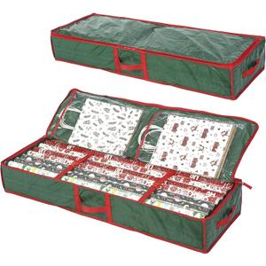 Sattiyrch Underbed Gift Wrap Organizer,Gift Wrapping Paper Storage Container, Holds up to 20 Rolls,41"W x 14"D x 5.5"H (Green)