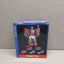 Robot Toys for Kids 3-5 Magnet Transforming Robot 5-in-1 Educational Toys Easy DIY Assembling Vehicle Playsets for Boys and Girls (Red)