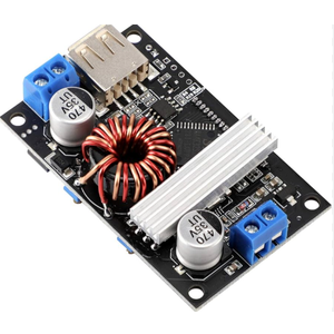 DROK Buck Boost Voltage Regulator, DROK DC 630V to DC 0.530V 5V 12V 24V Adjustable Voltage Converter, 4A 60W Power Supply Step Up Down Transformer Board Module with USB Port Case LCD Display Volt Am