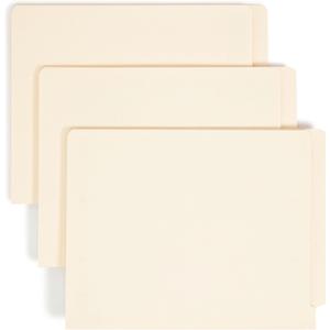 Smead Shelf-Master End Tab File Folders, 100 Count, Manila, Reinforced Straight-Cut Tabs, Letter Size (24110) (100 per Box)