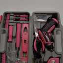 Hi-Spec 35pc Pink Tool Kit with 3.6V USB Electric Screwdriver and Drill Set. Complete Women Tool Set