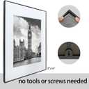 GOmaize Front Loading Black Picture Frame Set of 5,Display pictures 8x10 with mat or 11x14 without mat,Wall and Table Mounting