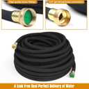 Soaker Hose 100ft for Garden Beds Solid Brass Interface Irrigation Save 70% Water Heavy Duty Rubber 1/2" Diameter Great for gardens/flower beds Accessories Contain Various Connections