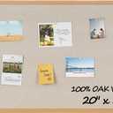 Fun Memories Cork Board Bulletin Board for Office, 20" x 30" Oak Wooden Framed Corkboard, Wall Mounted Notice Pin Board for School Home & Office, Natural Wood