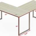 SHW Mission 55 x 60 Inches L-Shape Home Office Computer Desk, Maple