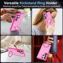 CHAOFEnG Magnetic Compatible with Samsung Galaxy S25 Ultra Case with Stand [Military Grade Drop][Compatible with Magnet] Ring Holder Translucent Slim Hard Back Soft Edge, Rose Red