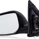 Driver Side Mirror Compatible with 2009-2013 Toyota Corolla 5Pins with Power Glass Heated Manual Folding Black Left Side View Mirrors Replace TO1320247
