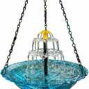 Hanging Solar Bird Bath Fountain, Cascading Tiered Design, Solar Powered, Weather-Resistant Plastic, for Garden, Patio, Yard Decor