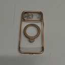 Compatible with iPhone 17 Pro Max Case with 360 Magnetic Ring Stand [Compatible with Mag-Safe] Camera Lens Protector Plating Clear Phone Case for iPhone 17 Pro Max 6.9", Desert Gold