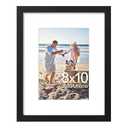 decorUhome 8x10 Picture Frame, Display Pictures 5x7 with Mat or 8x10 without Mat, Wall & Tabletop Display Photo Frame, Black, 2 Pack