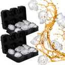 Hoolerry 2 Pcs 3D Silicone Skull Ice Cube Mold 6 Cavity Skull Head Ice Cube Tray Freezer with Funnel Flexible Novelty Silicone Mold for Whiskey Chocolate Candy Party Drinks White Elephant Gifting