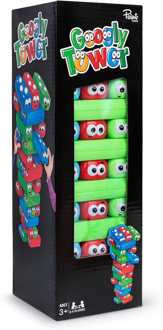 Point Games Googly Tower - Stacking Tower Game with Fun Design - Developmental & Interactive Puzzle, Test Stabilizing Skills- Ages 3+