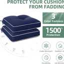 Favoyard Patio Chair Cushions 19 19 Inch Water Resistant & 3-Year Color Fastness Outdoor Chairs Cushion for Seat Dining Rocking Wicker Chair Cushion with Tie Straps Tufted Square Pads, Blue, 2 Pack