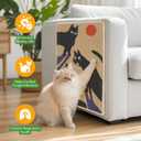 3-in-1 Sisal Cat Scratcher Mat 23.6x15.7'' Protects Carpet Couch & Furniture with Sticker Tape, Floor & Wall Cat Scratching Pad, Anti-Slip, Durable for Indoor Outdoor Cats (Warm Beige)