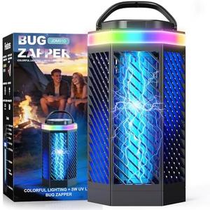 REOGLE Bug Zapper Outdoor Indoor, Rechargeable Mosquito Zapper with 8000mAh Battery & LED Night Light, USB Charging Electric Fly Zapper, Portable Fly Trap Fly Killer for Patio, Backyard, Garden